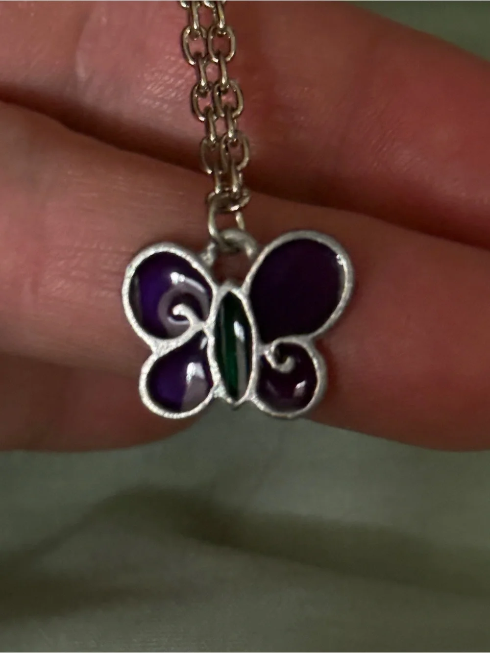 Purple Butterfly Pendant Necklace - Women Jewelry